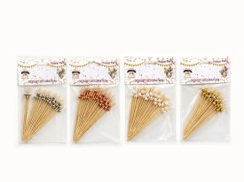 Pack de 20 palitos para copetin con perlas
